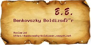 Benkovszky Boldizsár névjegykártya
